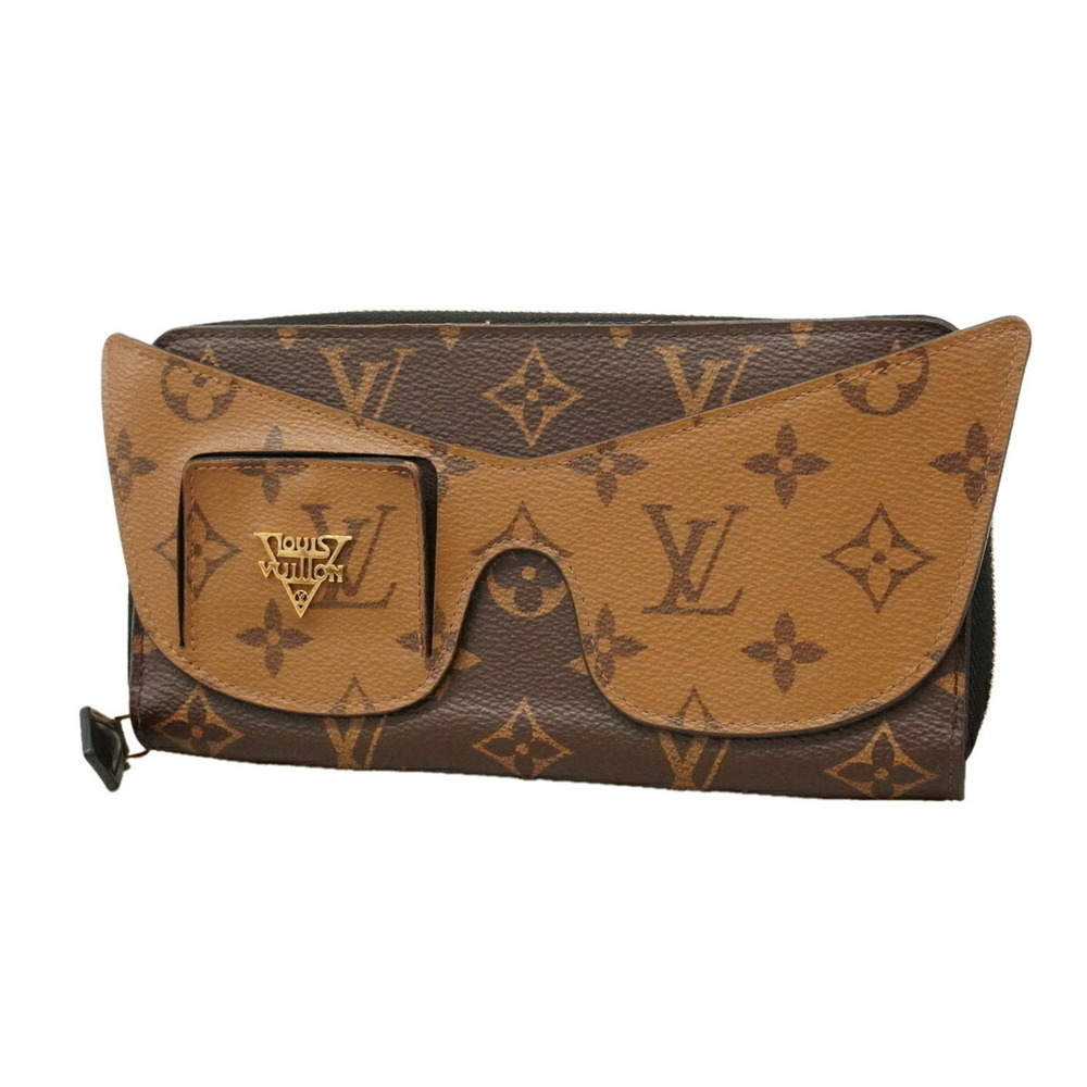 Louis Vuitton Monogram Reverse Zippy Shady Long Wallet M68796 Brown Women's